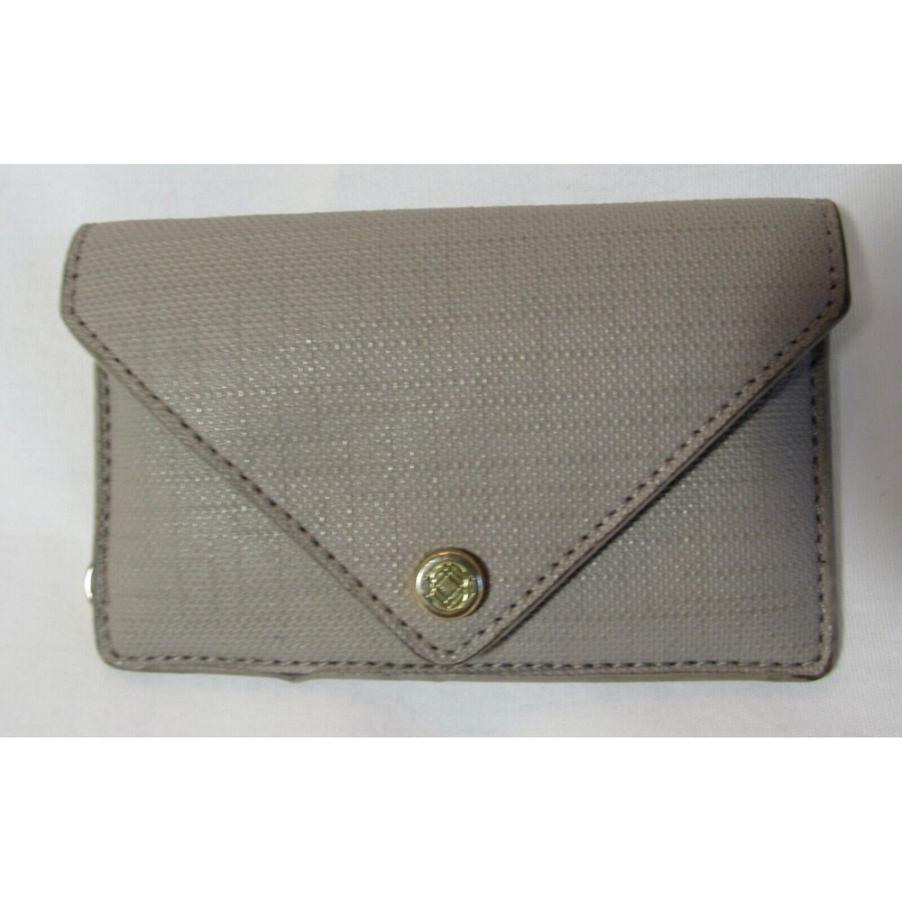Dagne Dover Gray Textured Small Snap Card Wallet EUC